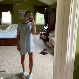 Brandy Melville blue &white striped t-shirt dress